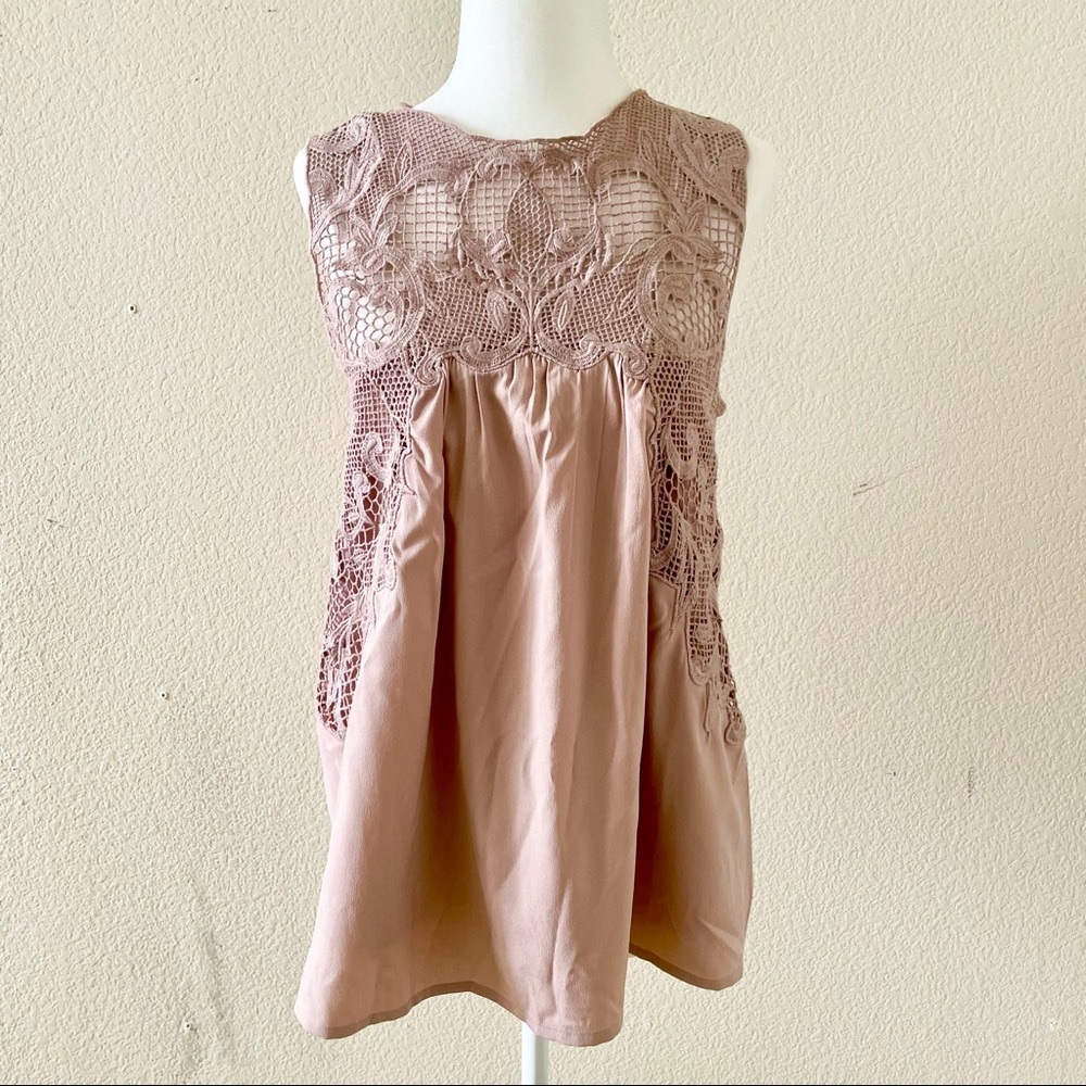 2 for $30- Dusty Rose embroidered top